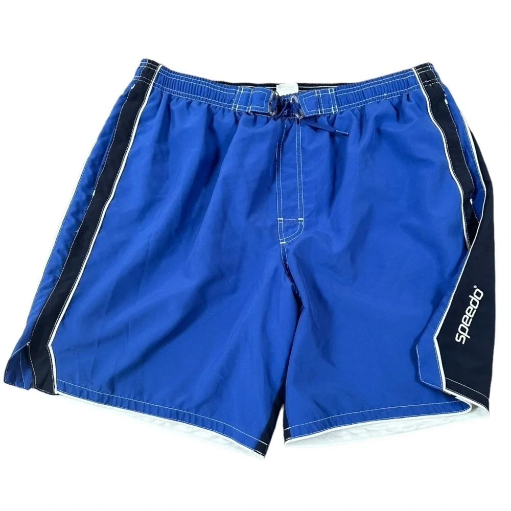 Speedo Men’s Blue Two-Tone Swim Trunks Board Shorts Size XL
